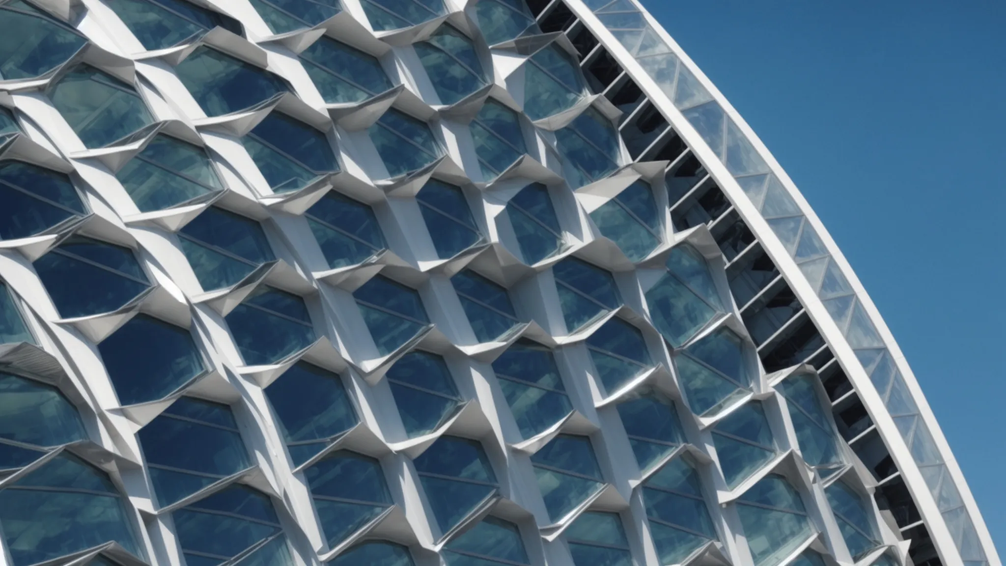 a wide-angle view of an impressive commercial building showcasing a newly installed, sleek roof under a clear blue sky.